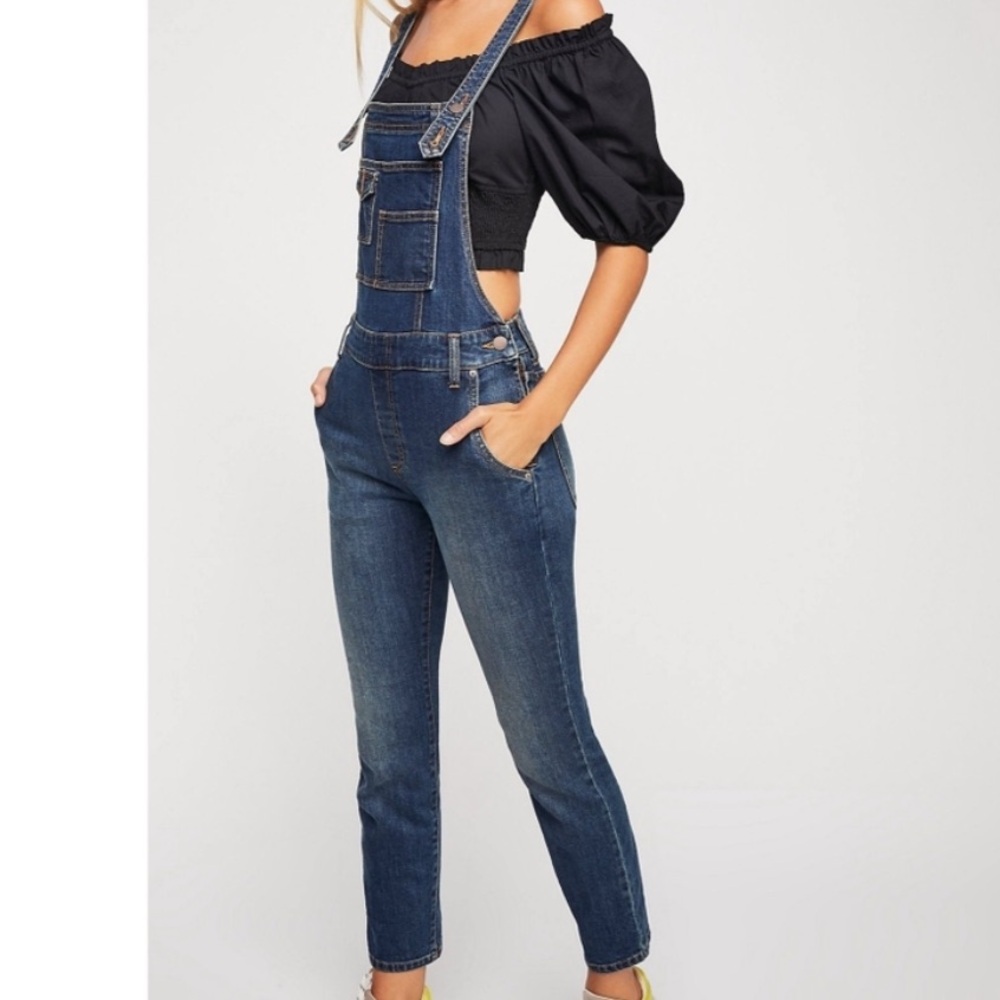 Free People Denim Overalls